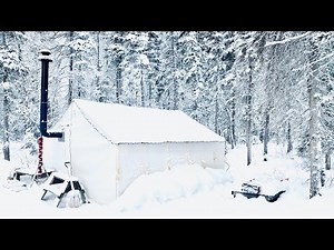 -35C EXTREME COLD WINTER CAMPING in a HOT TENT