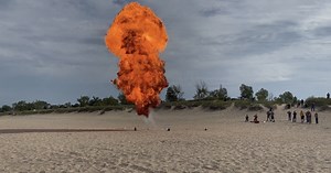 Explosive pyrotechnic practice run marks early prep for next June's D-Day reenactment