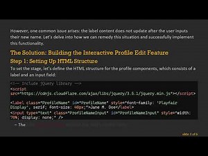 Transforming Clickable Labels into Input Fields for Seamless User Profile Editing