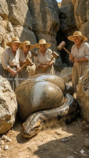 What's Inside the Giant Snake's Belly! 대왕 뱀 뱃속에 도대체 뭐가 들었을까! 巨大ヘビのお腹の中には一体何が! 😳🐍🔨