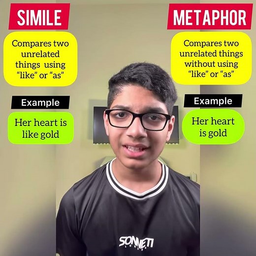 What is the difference between a Simile and a Metaphor? | Literary devices | EnglishGrammar #shorts