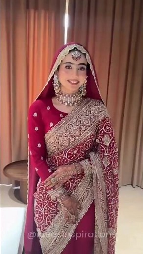 Elegant Saree Hijab Barat Bride Look | Pakistani Bridal Hijab Style | Wedding Inspiration