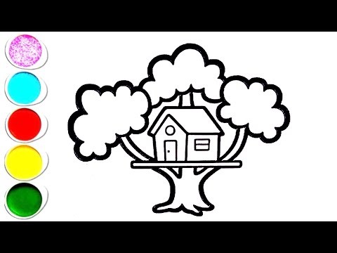 How to draw tree house 🏡drawing for beginners artist !!