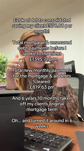 Another happy client! 🎉 Helped them consolidate their debts into one affordable mortgage payment — saving money per month, reducing their mortgage term and reducing stress 🏠 🏠 Your home may be repossessed if you do not keep up repayments on your mortgage. ⚠️ Think carefully before securing other debts against your home. #debt #mortgagebroker #mortgagebrokeruk #debtconsolidation #mortgagehelp