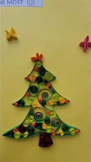 Quilling Christmas Tree for Beginners #quilling #christmastree #decor #art #reels