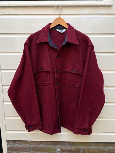 Vintage 70s: Woolrich Wool Plaid Hunting Jacket - Red & Black Weave - Made in USA (L) - Etsy