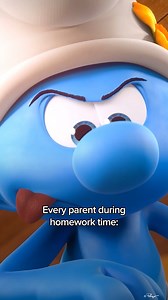 POV: You sat down to ‘help’ with math homework at 7pm and now it’s 3am and you’re fluent in tears. #Homework #Parenting #BackToSchool #Back2Smurf | The Smurfs