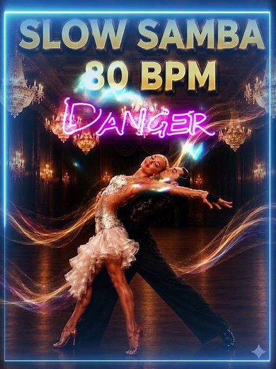 👆 CLICK ABOVE for FULL 1-HOUR AUDIO TRACK! slow Samba practice room 🩰⏳80bpm #shorts