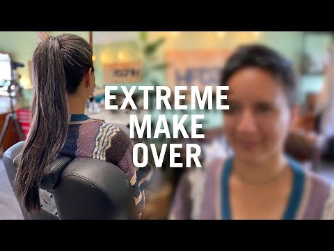 LONG TO SUPER SHORT, SHE CUTS OFF 20 INCHES (50CM) OF HAIR! Ponytail chop into incredible grey pixie