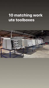10 custom made matching work ute tools boxes, each with 5 custom made draws and shelf space for a tool toolbox. All painted with with central locking locks. #worktruck #4x4 #UTE #perthwa #Toyota #westernaustralia #bayswater #hino #ISUZU #trucking #workvan #tool #toolboxes. #tradie #workvan | DC Customs Design & Fabrication