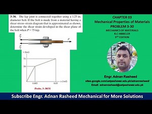 3-30| Chapter 3 | Mechanics of Materials by R.C Hibbeler
