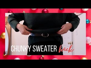 How to Tuck In A Chunky Sweater | Oversized Sweater Hack