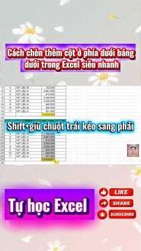 How to quickly insert a column below the table in Excel #excel #dattruongngoc #exceltips