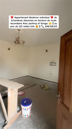 Appartement moderne 2 chambres 2 douches à 120 000 FCFA avec parking