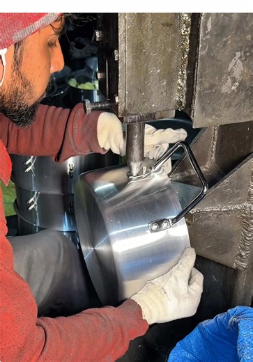 How Cooking Pot Handles Are Fixed by Machine | Factory Skill #tiktok #foryou #asmr #satisfying #decor