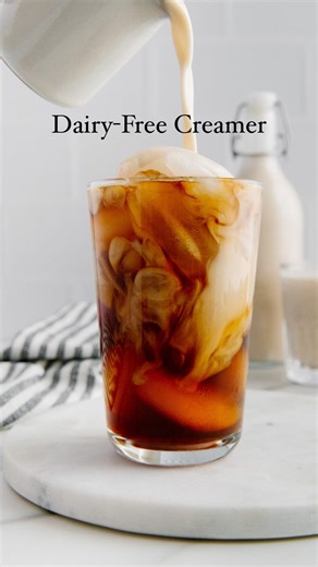 Homemade easy dairy-free creamer - no straining needed! ❤️ you can adjust the creaminess and sweetness to your liking. You can flavor it with vanilla or cinnamon - whatever you like. It’s so quick to make and very customizable. Comment “creamer” for the recipe! #dairyfreerecipes #coffeecreamer #veganrecipes #creamer #coffeelover #coffeereel #coffeereels #betterthanstarbucks #homemadecoffee | Eating by Elaine