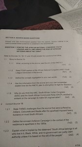 SECTION A: SOURCE-BASED QUESTIONSAnswer only one source-based... | Filo