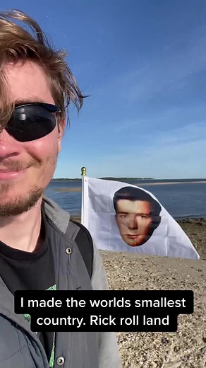 Visiting my private country Rick roll land. Passports are free. #rickroll