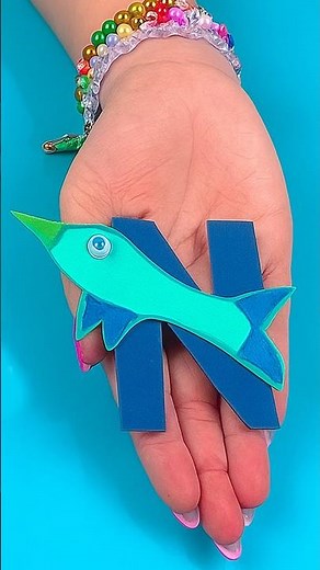 DIY Letter N for Narwhal fish | Fun Alphabet Animal Craft for Kids #diy #craft #craftyfun #kids