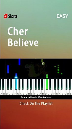 Cher - Believe - EASY Piano TUTORIAL by Piano Fun Play #YouTubeShorts #shorts