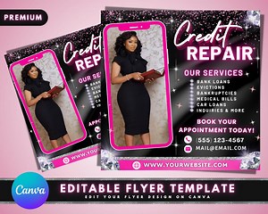 Credit Repair Services Flyer, DIY Flyer Template Design, Credit Restoration, Credit Specialist Flyer, Premade Consultation Service Flyer - Etsy