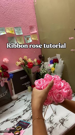 Handmade Ribbon Rose Bouquet Tutorial