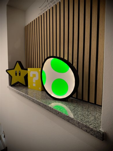 Super Mario Yoshi Egg Joshi Light-up Sign | LED Gaming Wall Decor | Kids' Room | Retro Gamer Gift | Nerd Room Decoration Light Box - Etsy