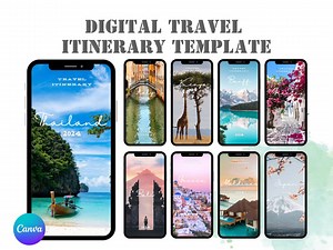 Customizable Picture-based Digital Travel Itinerary Template for Canva Editing - Etsy