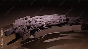 Endoplasmic Reticulum 3d animation. Isolated cell organelle. Biology and science 4K