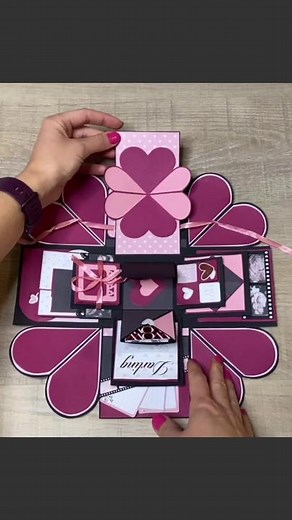 💖 Love Explosion Box #explosionbox #lovebox #love #explosionsbox #heart #giftbox #surprisebox #iloveyou #photogift #scrapbooking #ichliebedich
