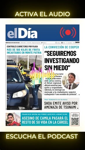 🎙️ ¡Ya está disponible el nuevo episodio de nuestro podcast “Abriendo el Día”!Te contamos las noticias más comentadas de este lmiércoles 30 de julio 🎧 Escucha el episodio completo en tu plataforma favorita (¡link en la bio!).📲 ¿Quieres recibir el diario en tu WhatsApp todos los días? 💬 Escríbele ahora al 56 9 3693 1756 o haz clic 👉https://api.whatsapp.com/send/? phone=56936931756&text=Hola eldIA, quiero suscribirme gratis al asistente inteligente del Diario El Día🔔 Activa las notificacione