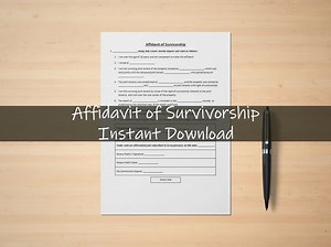 Affidavit of Survivorship | Estate and Heirloom | Tenancy Agreement | Instant Download | Legal Forms | Affirmation Printable | Claim Process - Etsy