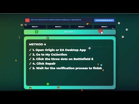 How to Fix DirectX Error GetDeviceRemovedReason in Battlefield 6