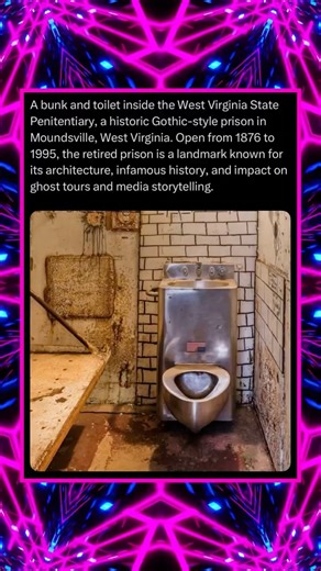 A Bunk and Toilet Inside the West Virginia State Penitentiary, a Historic Gothic-Style Prison in…