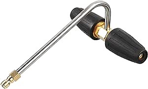 RIDGE WASHER Gutter Cleaner Attachment for Pressure Washer, with 2 Rotary Turbo Nozzle, 1/4 Inch Quick Disconnect, 3600 PSI