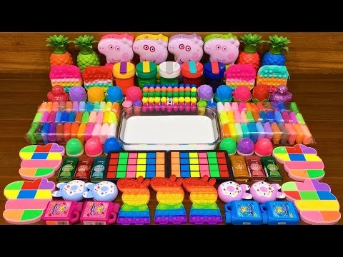 Glossy Slime Mixing With Rainbow Pops & Makeup – Oddly Satisfying ASMR #84