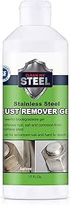 Heavy-Duty Rust Stain Remover for Industrial Use on Metal Surfaces Including Stainless Steel. Our Cleaner and Stainless Steel Rust Remover Gel Needs No Scrubbing, Simply Apply and Rinse off (17 oz)