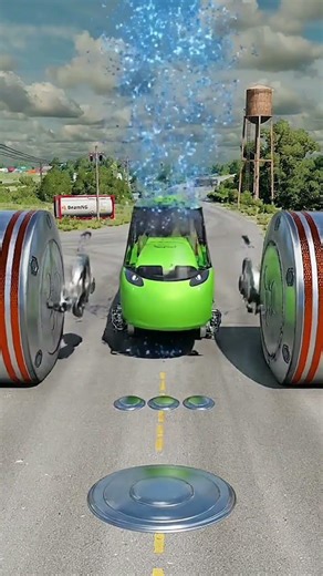 City & School Bus Transform Into Train Crash 💥 #shorts #beamngdrive