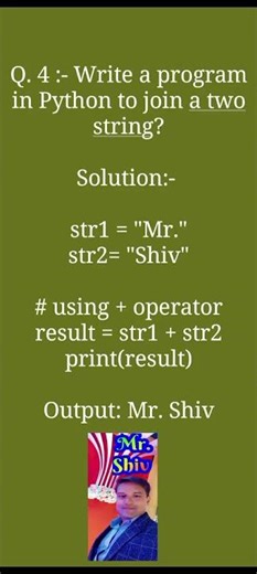 Write a program in Python to join two string?
