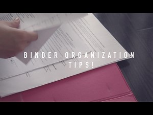 Binder Organization Tips!