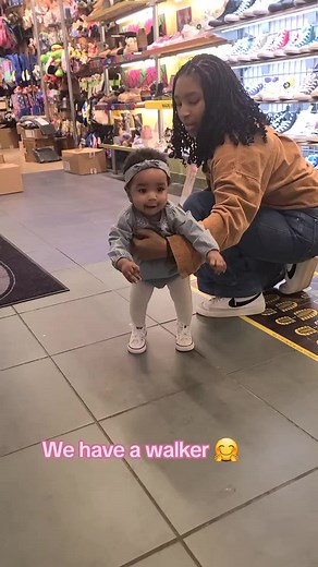 Adorable Baby Walking in Her First Pair of Converse Shoes