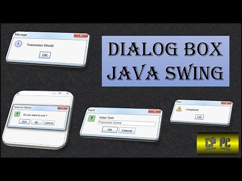 BlueJ | Creating dialog box in Java Swing | Transistor World