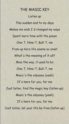 The magic key #lyricsvideo