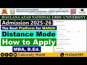 Manuu MBA & B.Ed Distance Form Apply Step by Step 2025 | How to Apply Manuu Form | ‪@UniversityWorld‬