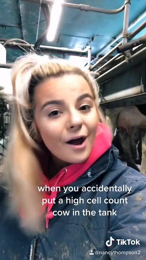 Oops🐮 #dairy #farmergirl #trouble #farming #fyp #houseoftiktok