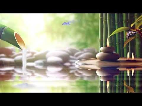 Zen Spa Relaxation Music with Candlelight, Flowing Bamboo Water, and Peaceful Meditation
