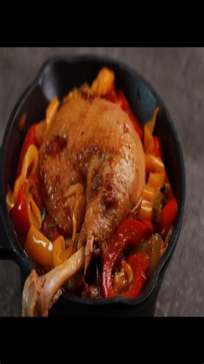 This French Chicken Stew Is Unreal Poulet Basquaise 🇫🇷🔥 Poulet Basquaise is one of the most comforting dishes in French cuisine — a rich and colorful chicken stew from the Basque region (South of France), packed with peppers, tomatoes, garlic, white wine, and a gentle chili warmth 🌶️🇫🇷 In this video, I’ll show you step-by-step how to make authentic Poulet Basquaise, and as a bonus, I’ll also teach you how to cut a whole chicken properly, which is a skill you can use for tons of recipes! ✨ 
