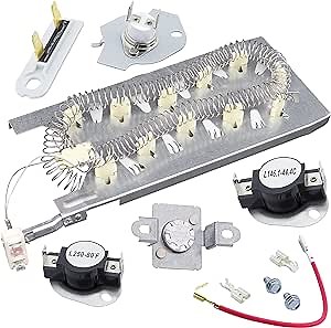 [BIG UPGRADE] 3387747 Dryer Heating Element & 279816 Thermostat & 279973 3392519 Thermal cut-off Fuse Kit Replacement by BlueStars - Exact Fit for Kenmore Whirlpool KitchenAid Dryers