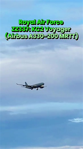 The KC2 Voyager from the Royal Air Force (an Airbus A330-200 Multi-Role Tanker Transport), registration ZZ337 landing at KLSV, Nellis AFB, NV after the afternoon Red Flag sorties on February 9th, 2026. Streamed this live and we waited 10 minutes as they were only flying around 145 knots the entire time back #fyp #nellis #redflag #kc2voyager