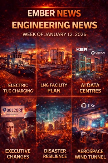 News. Electric tug charging tech, LNG facility design wins, AI data centre infrastructure, disaster resilience engineering, and aerospace wind tunnel — top engineering news this week. #news #trending #fyp #follow #viral